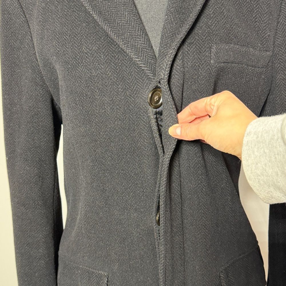 Club Monaco Men's Black Wool Cashmere Overcoat Long Blazer Coat Jacket - Picture 9 of 12